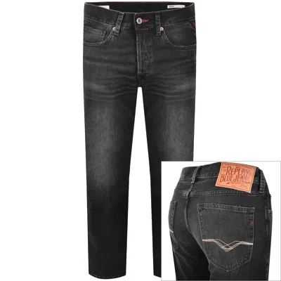 Replay Deryck Regular Fit Jeans Dark Grey In Black