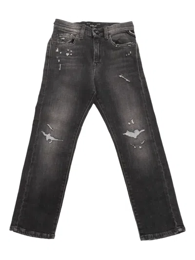REPLAY DISTRESSED-DETAIL JEANS