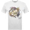 Replay Dragon Graphic T Shirt White In White