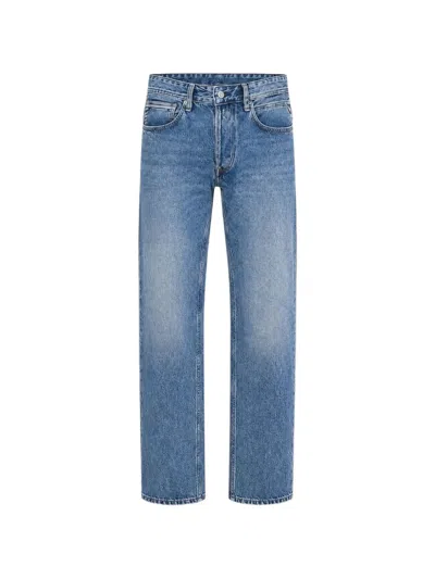 Replay Faded-effect Logo-patch Jeans In Blue