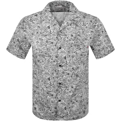 Replay Floral Shirt White In Gray