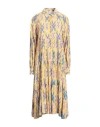 Replay For Impressionen Woman Midi Dress Marigold Size L Viscose In Yellow