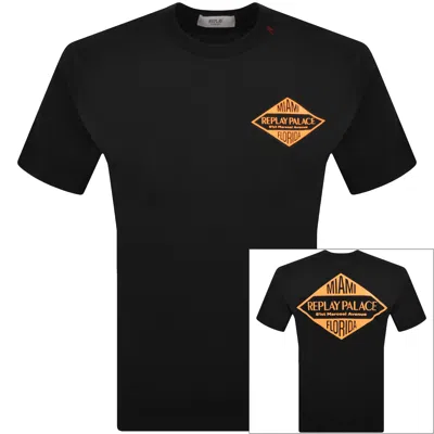 Replay Graphic T Shirt Black
