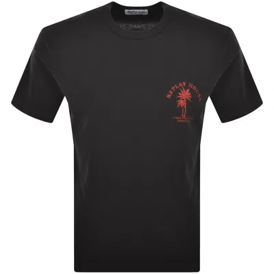 Replay Graphic T Shirt Black