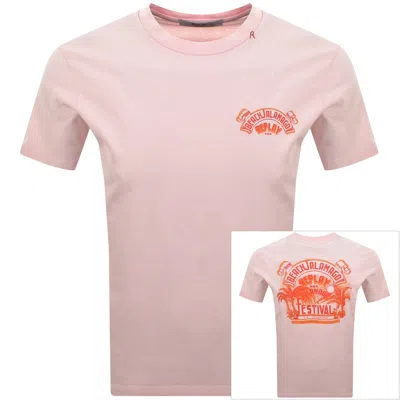 Replay Graphic T Shirt Pink