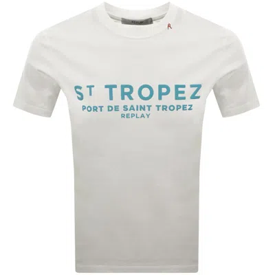 Replay Graphic T Shirt White