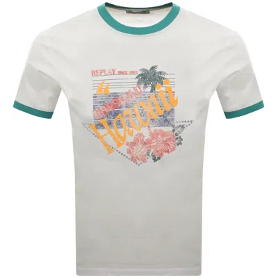 Replay Graphic T Shirt White