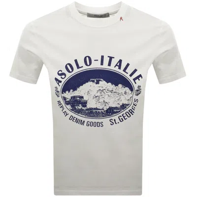 Replay Graphic T Shirt White