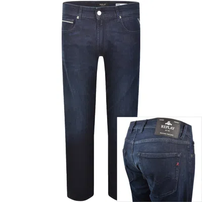 Replay Grover Straight Fit Jeans Dark Wash Blue