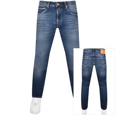 Replay Grover Straight Fit Jeans Mid Wash Blue