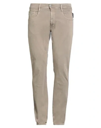 Replay Hyperflex Man Pants Sand Size 30w-32l Cotton, Elastomultiester, Elastane In Neutral