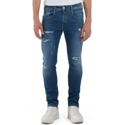 Replay Hyperflex Re-  Anbass Slim Tapered Jeans In Blue