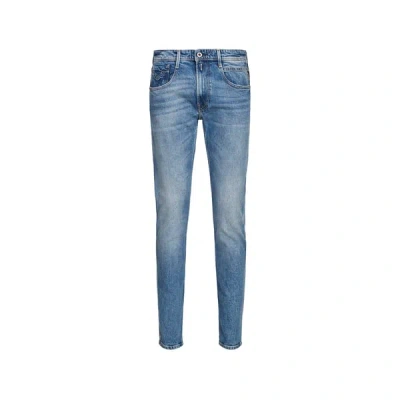Replay Jeans Slim En Coton Mélangé In Blue