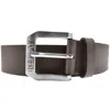 Replay Logo Buckle Belt Brown In Brown