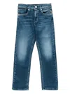 Replay Logo-patch Jeans In Blue