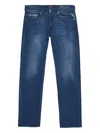 Replay Logo Patch Jeans In Blue