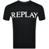 Replay Logo T Shirt Black In Black