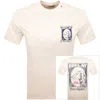 Replay Logo T Shirt Cream In Neutral
