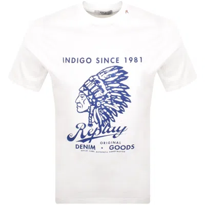 REPLAY REPLAY LOGO T SHIRT WHITE