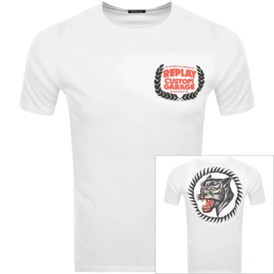 Replay Logo T Shirt White