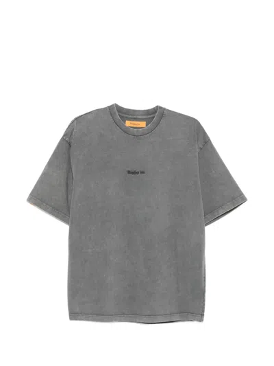 Replay Logo-embroidered Acid-wash T-shirt In Multi