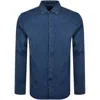 Replay Long Sleeved Shirt Blue In Blue