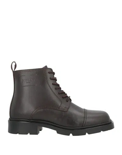 Replay Man Ankle Boots Dark Brown Size 8 Leather
