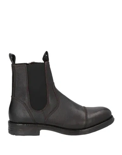 Replay Man Ankle Boots Dark Brown Size 9 Leather In Black