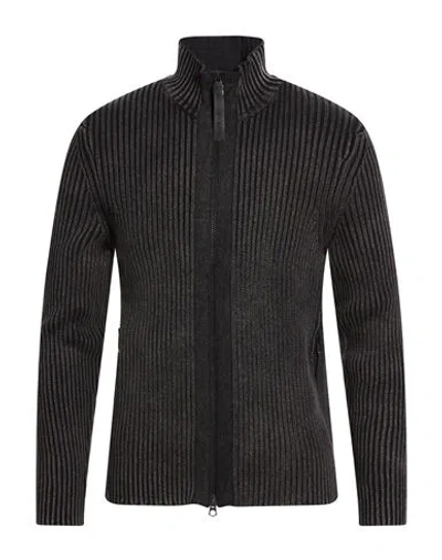 Replay Man Cardigan Charcoal Size L Cotton In Black