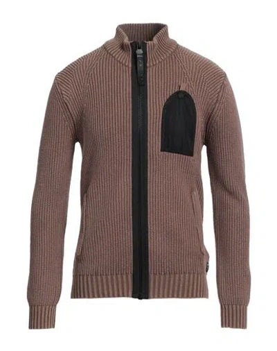 Replay Man Cardigan Khaki Size L Cotton In Beige