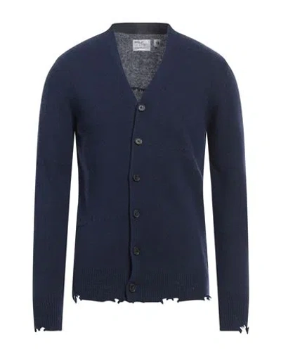Replay Man Cardigan Midnight Blue Size L Wool, Viscose, Polyamide