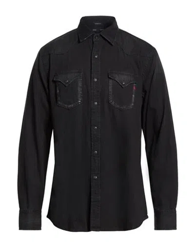 Replay Man Denim Shirt Black Size S Cotton