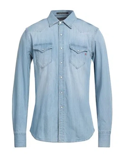 Replay Man Denim Shirt Blue Size S Cotton