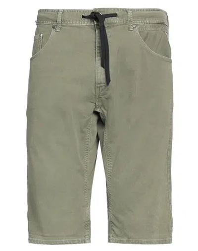 Replay Man Denim Shorts Military Green Size 30 Cotton, Elastane