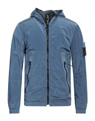 Replay Man Jacket Blue Size M Polyamide