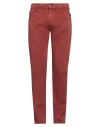 Replay Man Jeans Brick Size 34w-32l Cotton, Polyester, Elastane In Red