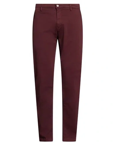 Replay Man Pants Burgundy Size 34w-32l Cotton, Elastomultiester, Elastane