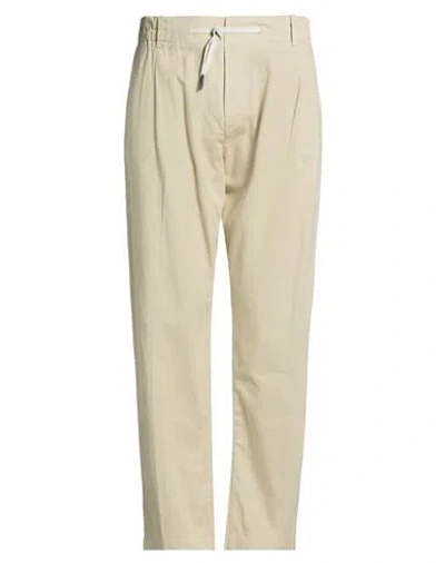 Replay Man Pants Ivory Size L Cotton, Linen, Elastane In Neutral