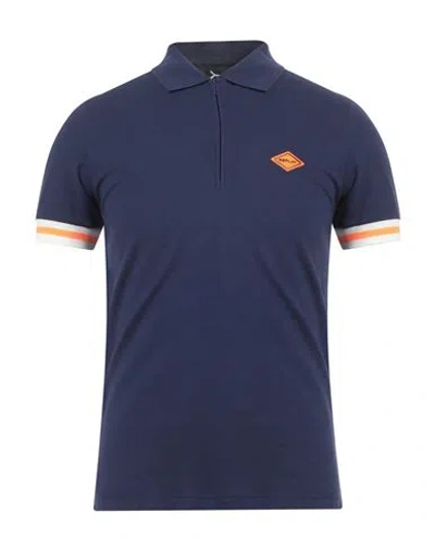 Replay Man Polo Shirt Navy Size S Cotton, Elastane