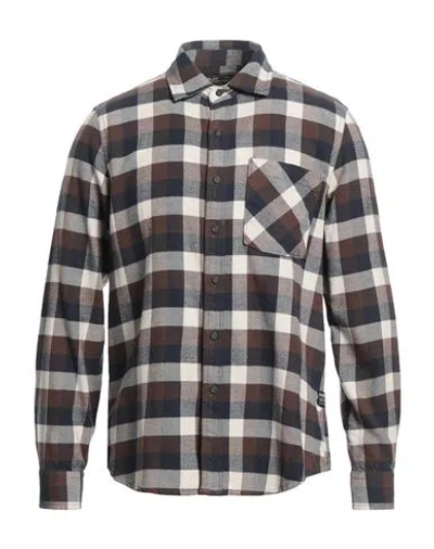 Replay Man Shirt Dark Brown Size L Cotton