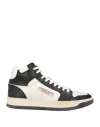 Replay Man Sneakers Ivory Size 9 Leather, Textile Fibers In Black