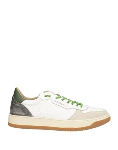 Replay Man Sneakers White Size 9 Leather, Synthetic Material