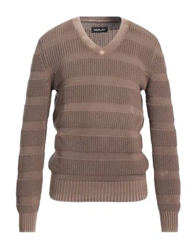 Replay Man Sweater Brown Size M Cotton