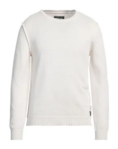 Replay Man Sweater Off White Size L Cotton