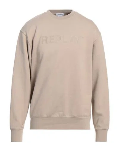 Replay Man Sweatshirt Beige Size L Cotton