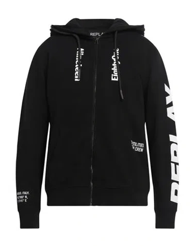 Replay Man Sweatshirt Black Size L Cotton