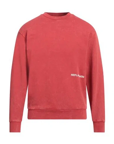 Replay Man Sweatshirt Coral Size S Cotton In Red