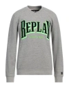 Replay Man Sweatshirt Grey Size L Cotton, Polyester In Grey