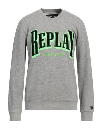 Replay Man Sweatshirt Grey Size L Cotton, Polyester