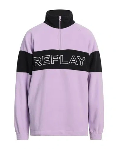 Replay Man Sweatshirt Lilac Size M Polyacrylic In Purple